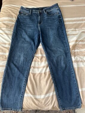Judy Blue Dark-Medium Blue Straight Leg Jeans